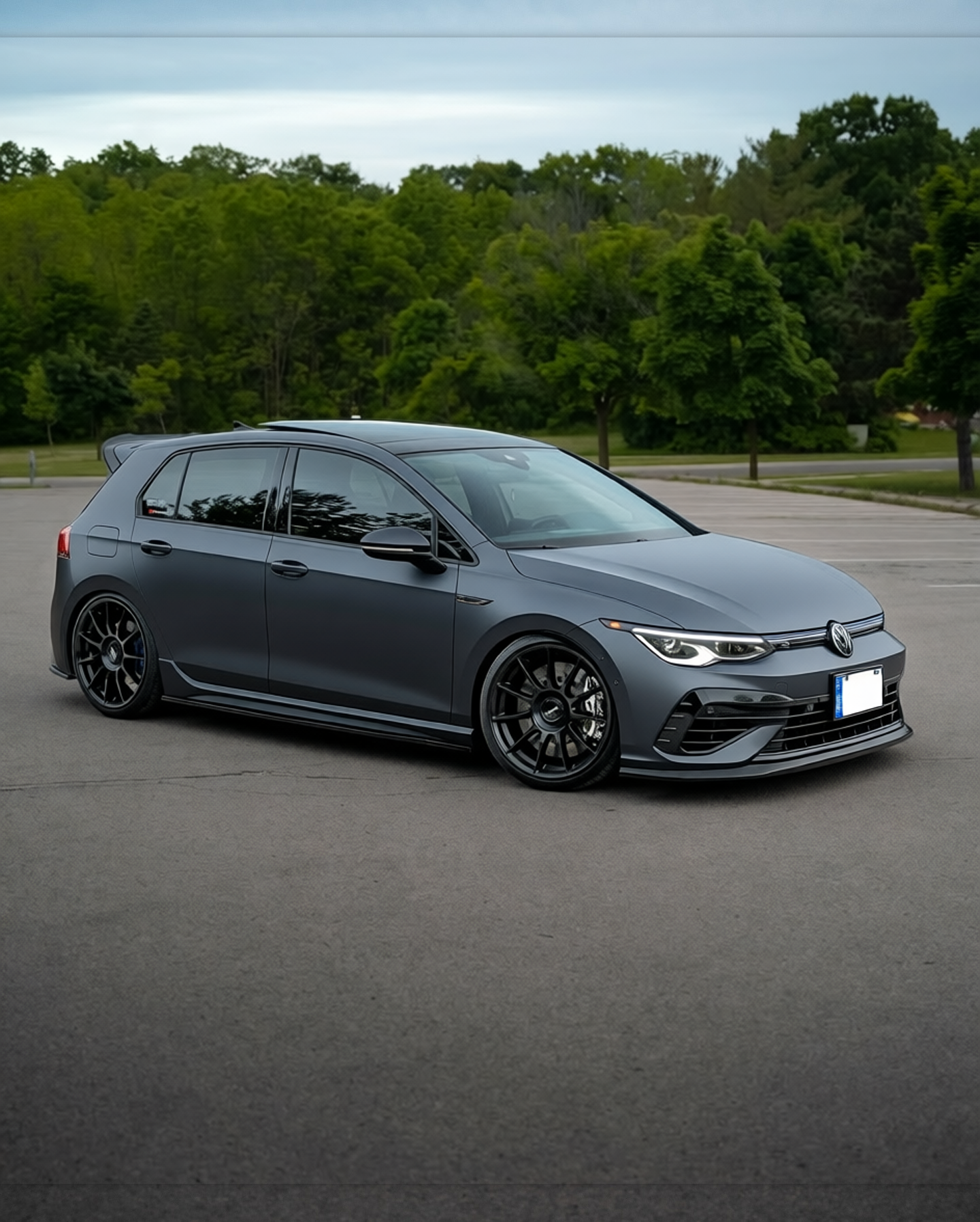 Volkswagen Golf R rendered in Nardo Grey satin paint