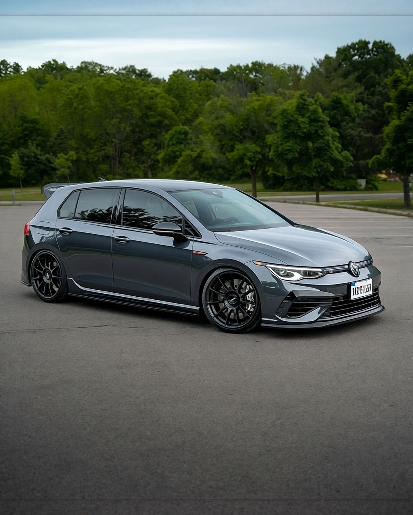 Volkswagen Golf R rendered in Nardo Grey gloss paint
