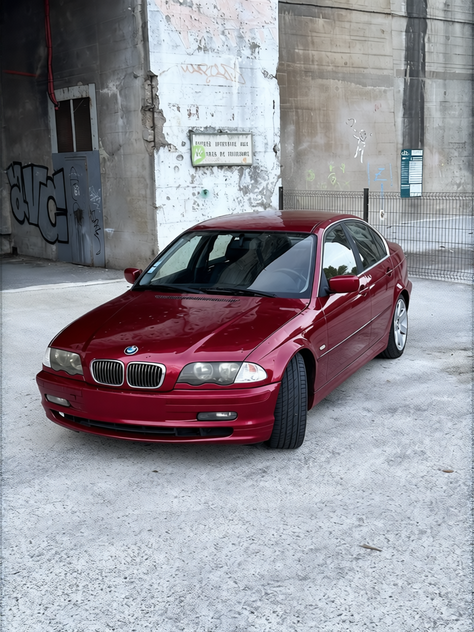 BMW 3 Series rendered in Crystal Ancora Red gloss wrap