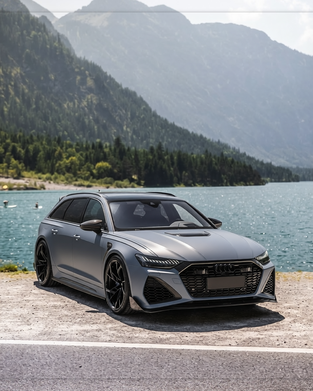 Audi RS6 rendered in Nardo Grey satin paint