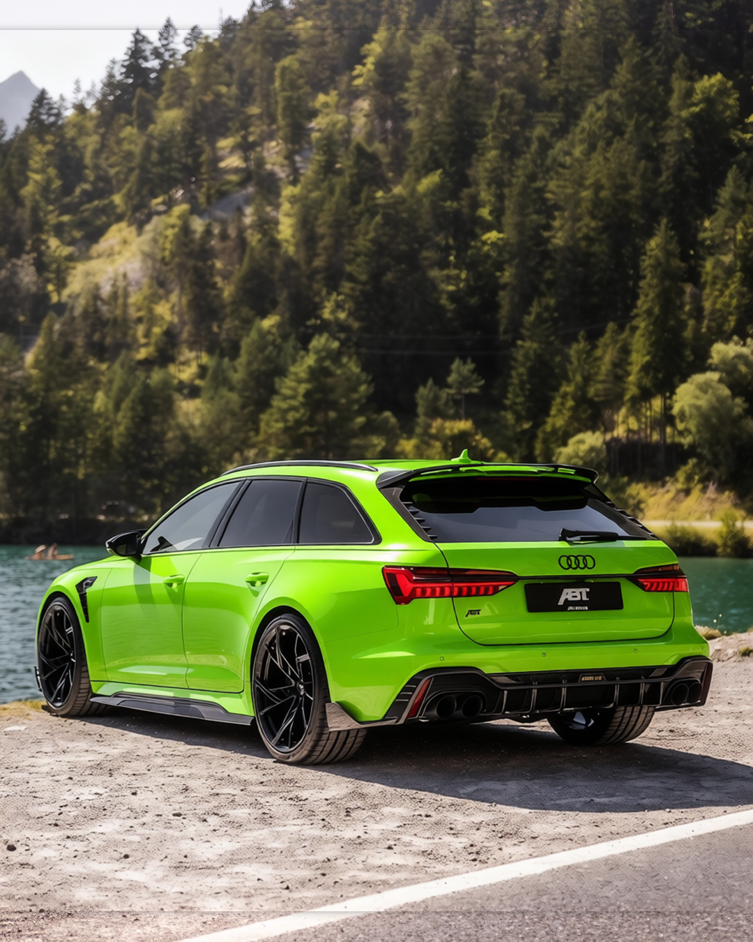 Audi RS6 rendered in Apple Green gloss wrap