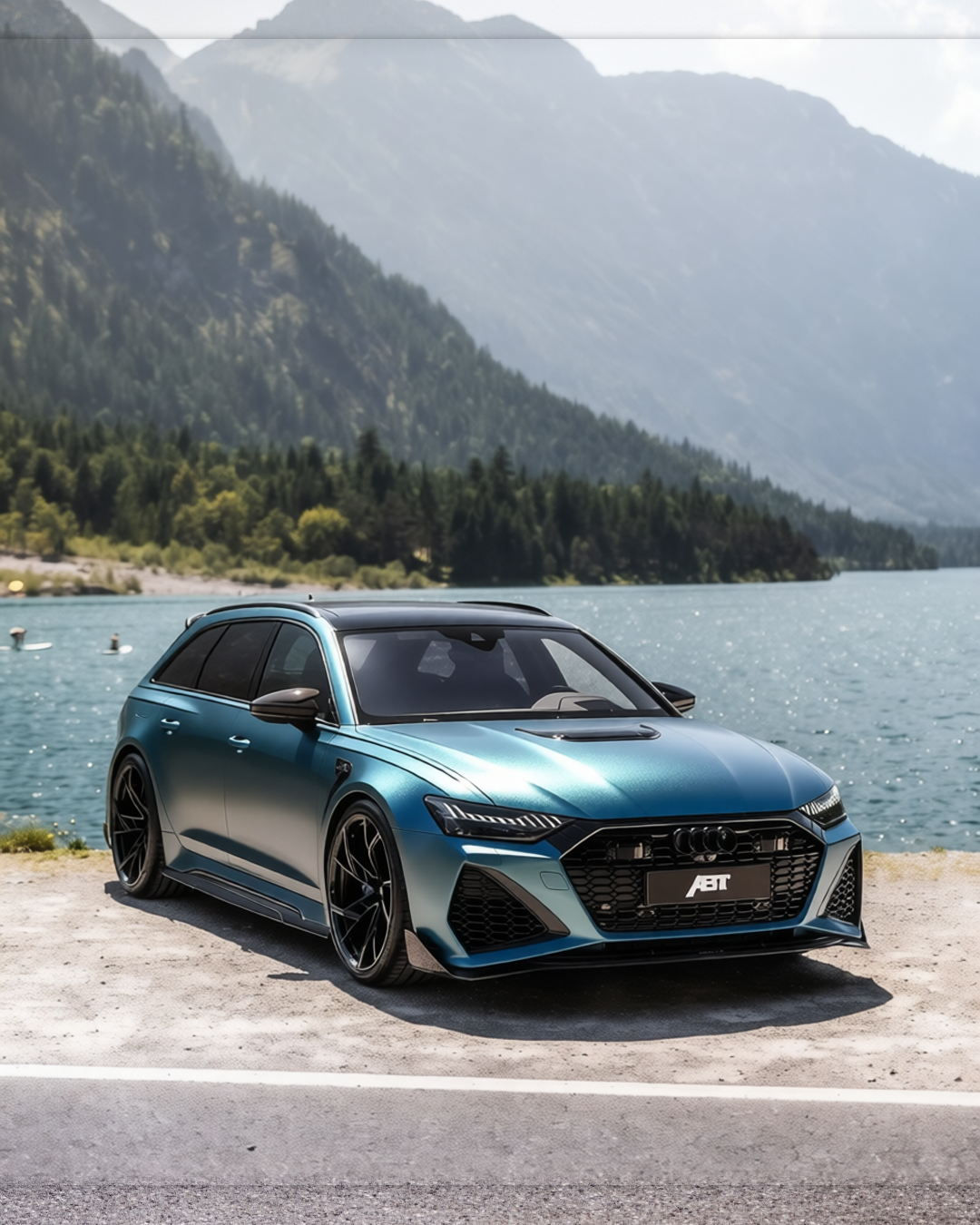 Audi RS6 rendered in Diamond Grey Blue gloss wrap