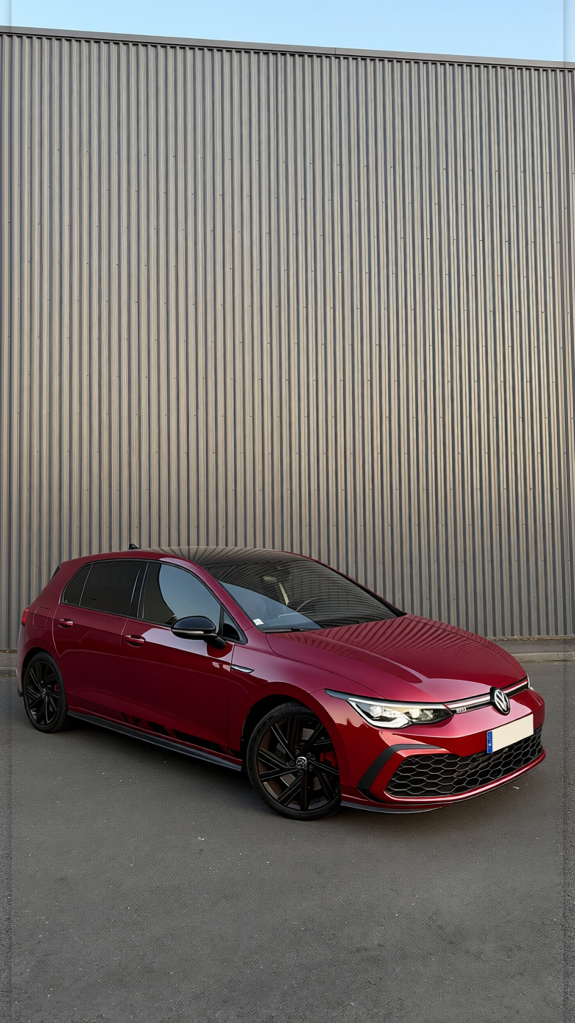 Volkswagen Golf GTI rendered in Crystal Ancora Red gloss wrap