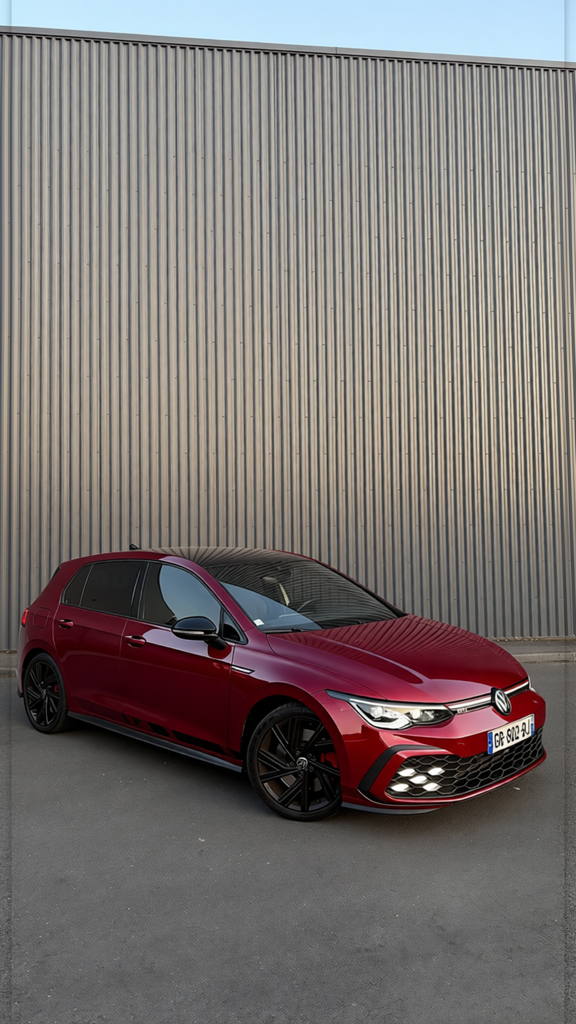 Volkswagen Golf GTI rendered in Crystal Ancora Red gloss wrap