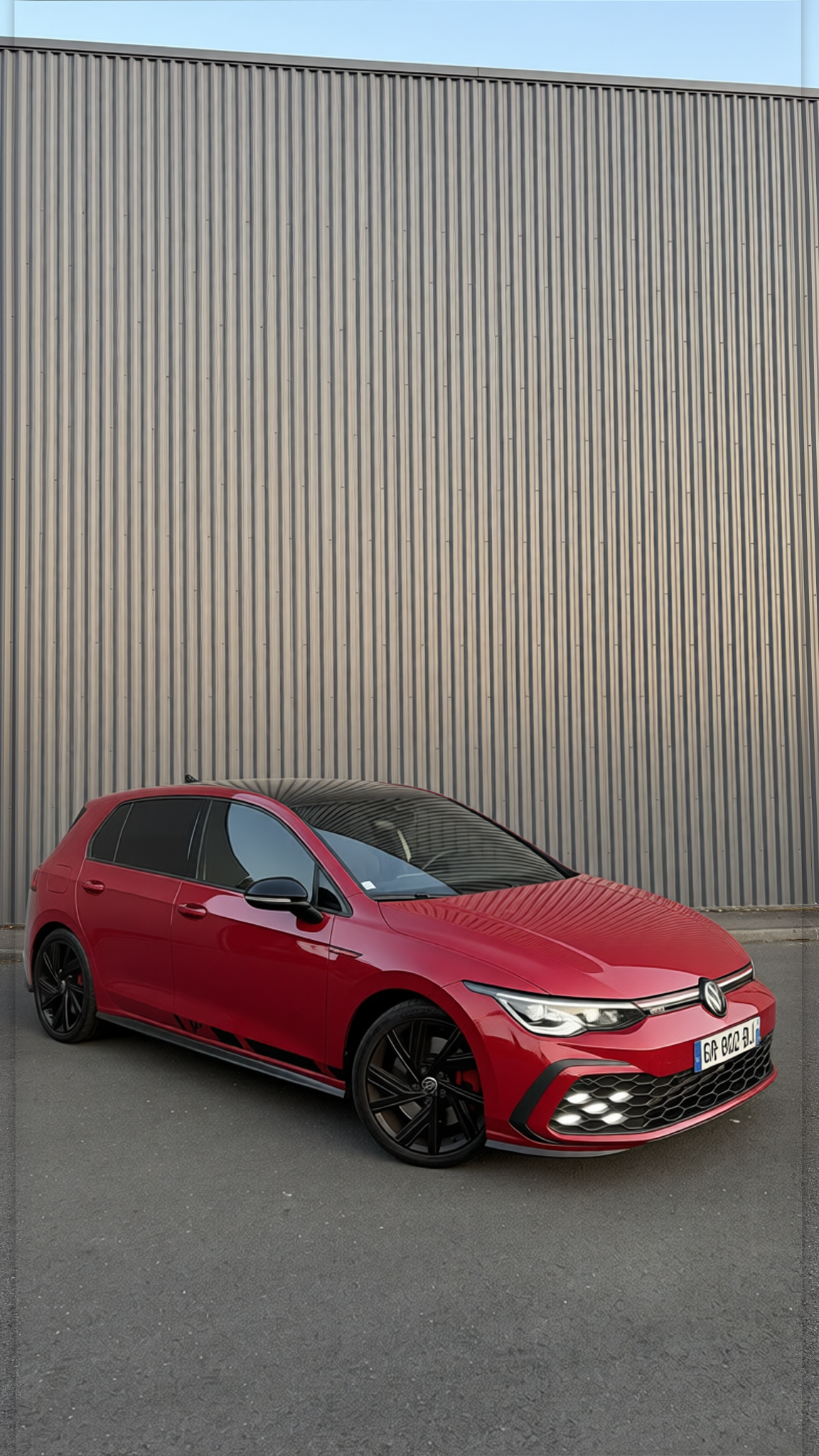 Volkswagen Golf GTI rendered in Ferrari Red gloss paint