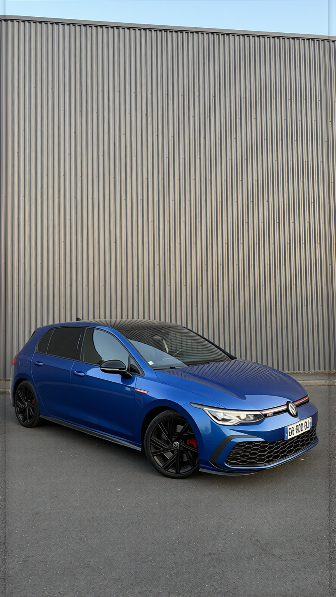 Volkswagen Golf GTI rendered in Gulf Blue satin paint